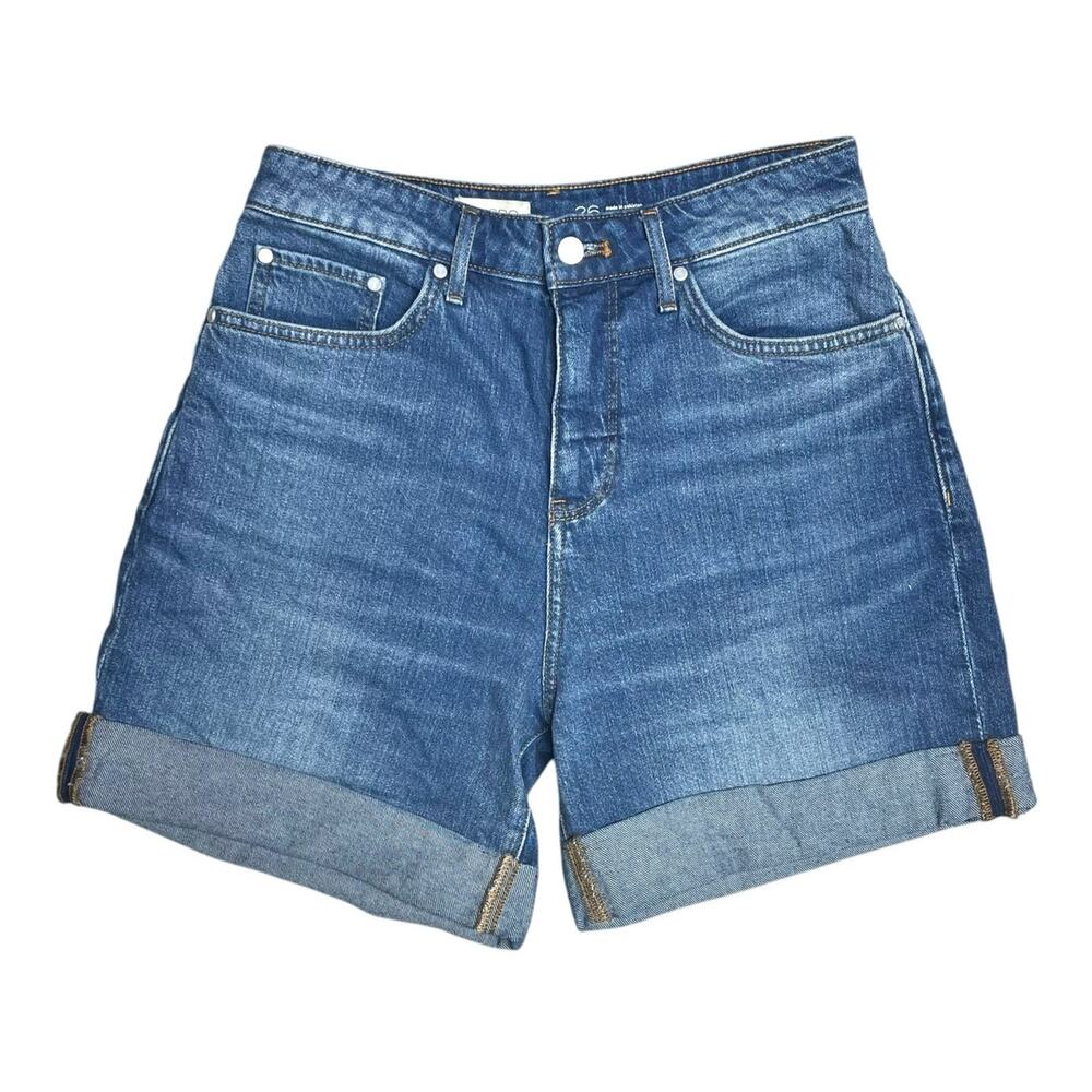 ANTHROPOLOGIE PILCRO The Austyn High-Rise Cuffed Jean Shorts Medium Wash Size 26 - Picture 3 of 8